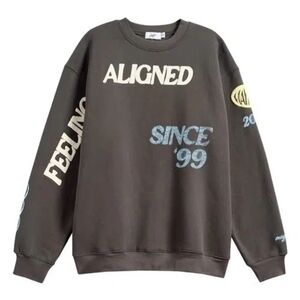 Men's Aligned Graphic Sweater - Black